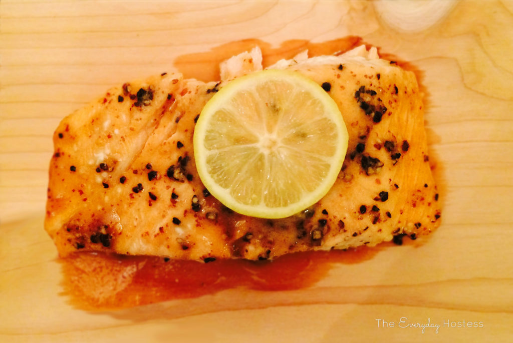 Cedar Plank Salmon with a Brown Sugar and Dijon Mustard Glaze - The